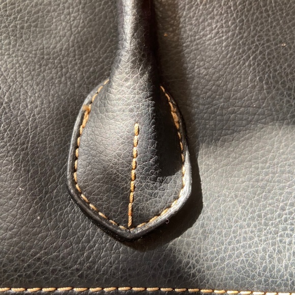 Pleather satchel with nylon lining and baseball top stitching - Picture 9 of 16